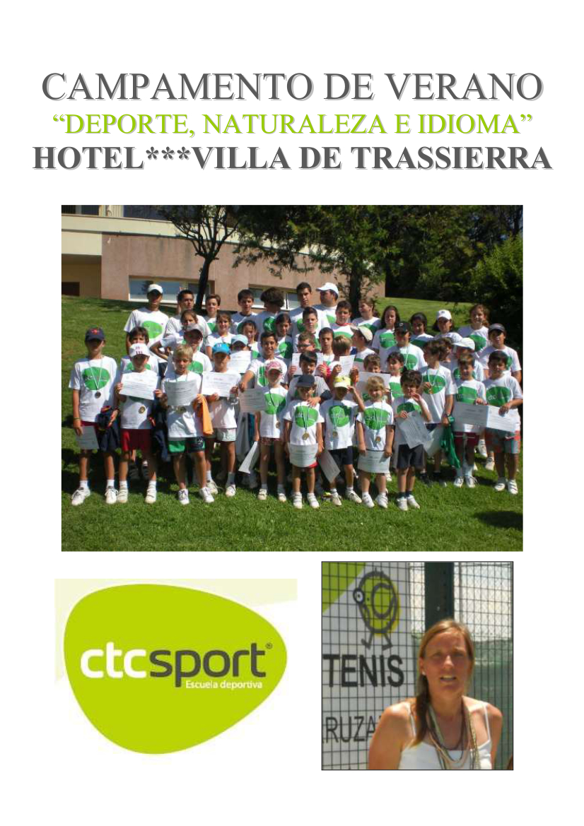 email informacion y programa Campamento Villa de Trassierra